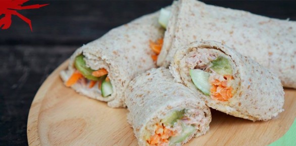 Удивительные хлебные роллы с тунцом и свежими овощами