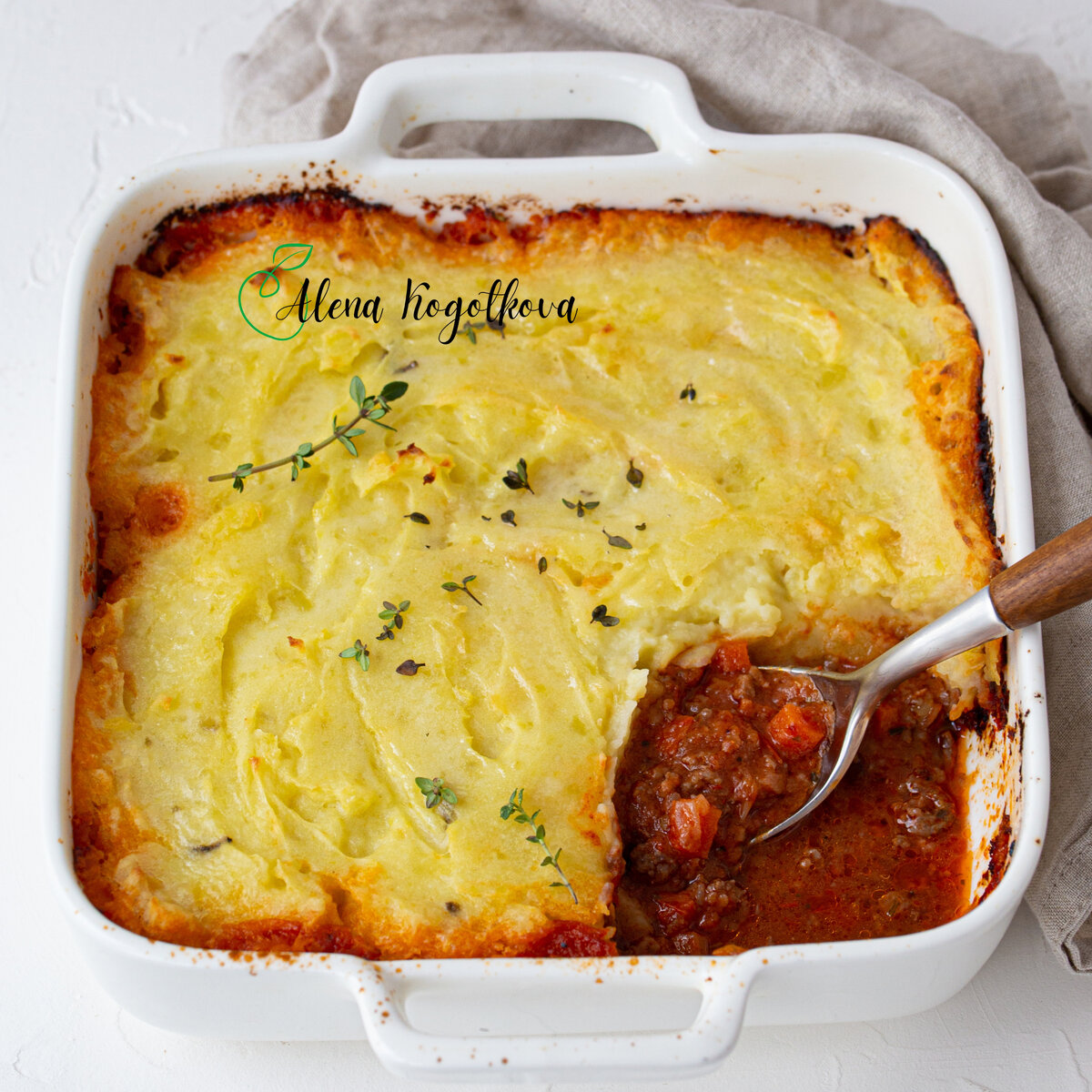 Нежный пастуший пирог с цветной капустой