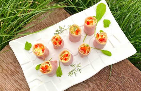 Быстрые рулетики из ветчины для вашего праздничного стола