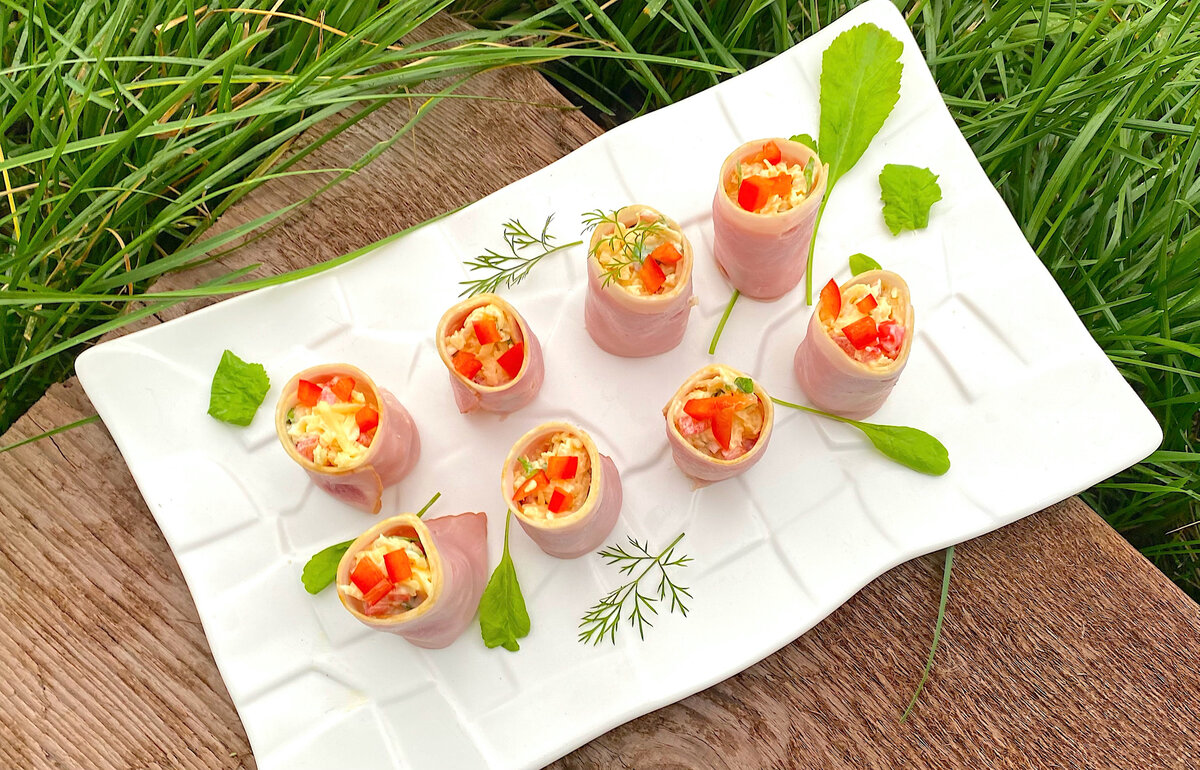 Быстрые рулетики из ветчины для вашего праздничного стола