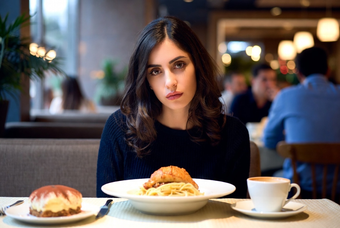 Девушка в кафе не захотела платить за заказ и оставила еду на столе